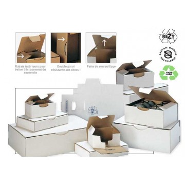 Boîte carton d'expédition (Mono) kraft blanc- Emballage et expédition