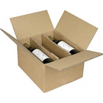 COFFRET carton KRAFT décoré d'étoiles blanches pour 2 bouteilles de vin  20x35x9 cm SOURIRE DES SAVEURS, Cave Toulouse / L'Union